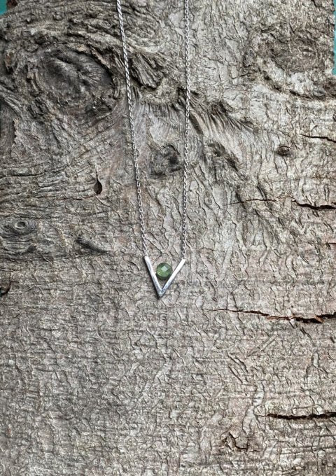 Maliina necklace with faceted Greenlandite in sterling silver 925
