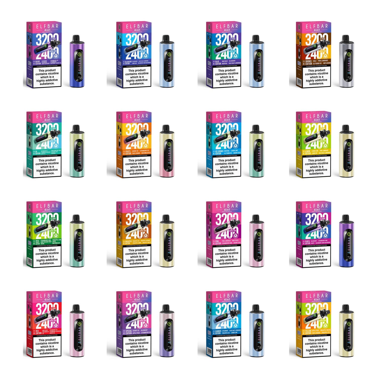 Elfbar 4 i 1 Forudfyldt pod-enhed