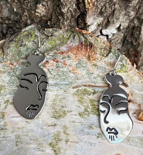 Øreringe med kvinde med inuit tatoo sterling sølv 925