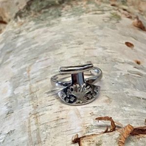 Adjustable ulo ring with tree of life in 925 sterling silver – Size 54-62
