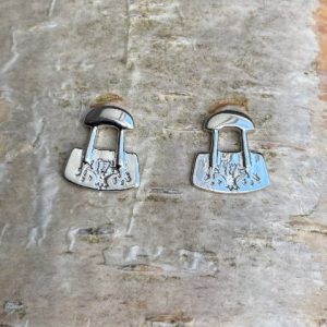 Tsakker stud earrings with ulo / woman's knife (East Greenland)