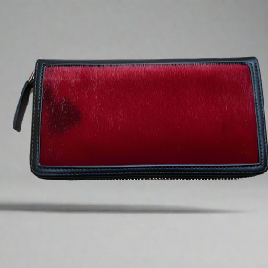 Stor læderpung med sælskind – kan bruges som lille clutch