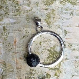 Kaalat Pendant in 925 sterling silver with Nuummite